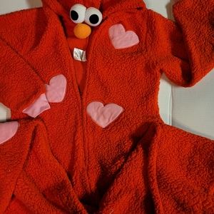 Sesame Street sharpa hooded Elmo Union Suit Pajama